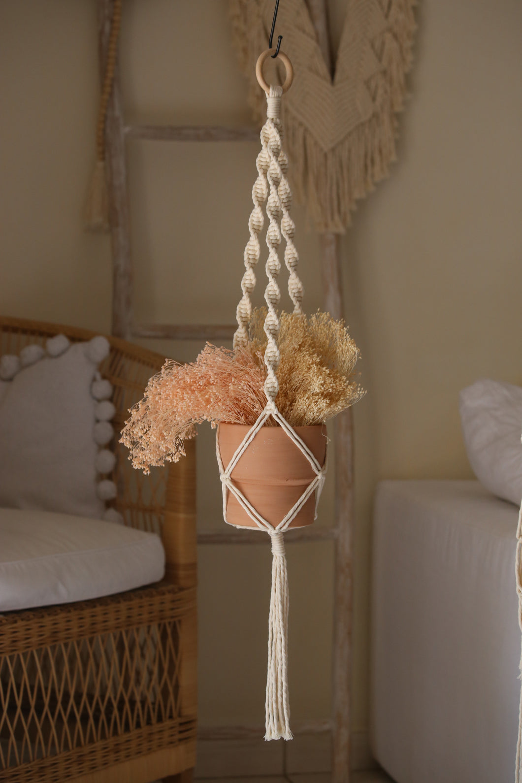 macrame 3 plant hanger MACRAME PLANT HANGER 3 BRANCHES – Cactus and Macrame Traditional Handicraft